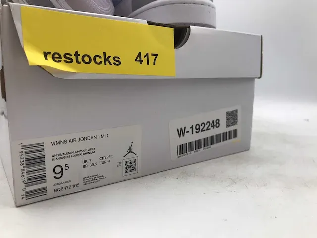 Nike air jordan 1 mid white/aluminium-wolf grey sneakers 41 - afbeelding 2 van  2