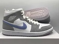 Nike air jordan 1 mid white/aluminium-wolf grey sneakers 44.5 - afbeelding 1 van  2