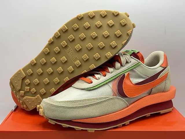 Nike ld waffle sacai clot net orange blaze sneakers 42 1/2 - afbeelding 1 van  2
