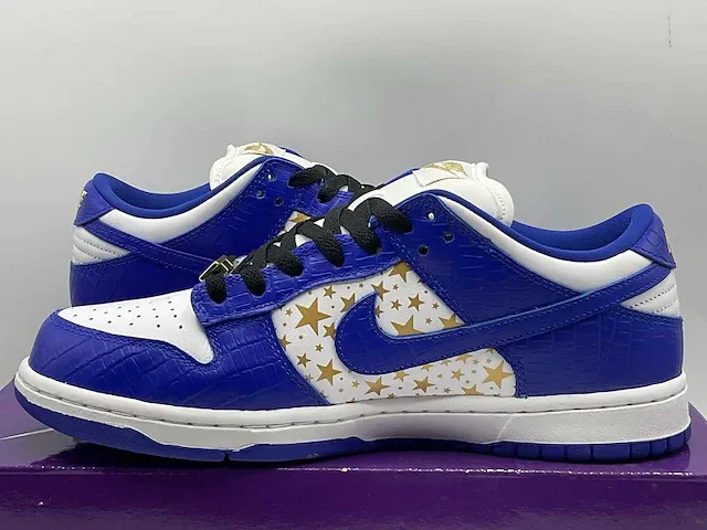 Nike sb dunk low supreme stars hyper royal (2021) sneakers 41 - afbeelding 10 van  11