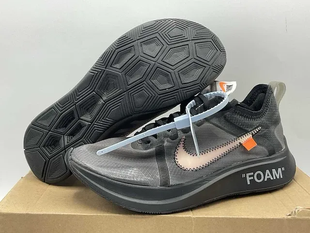 Nike zoom fly off-white black silver sneakers 39 - afbeelding 1 van  2