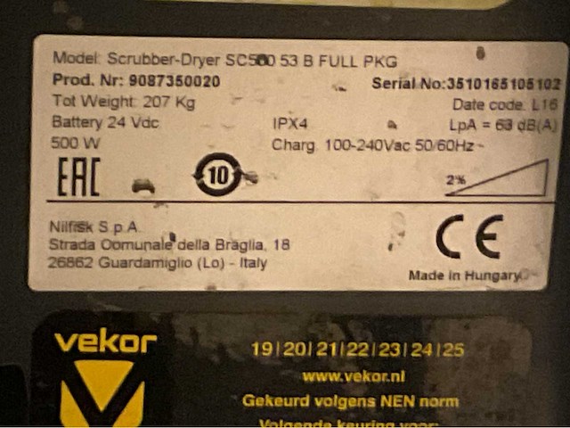 Nilfisk - sc500 53b - schrob- zuigmachine - afbeelding 4 van  12