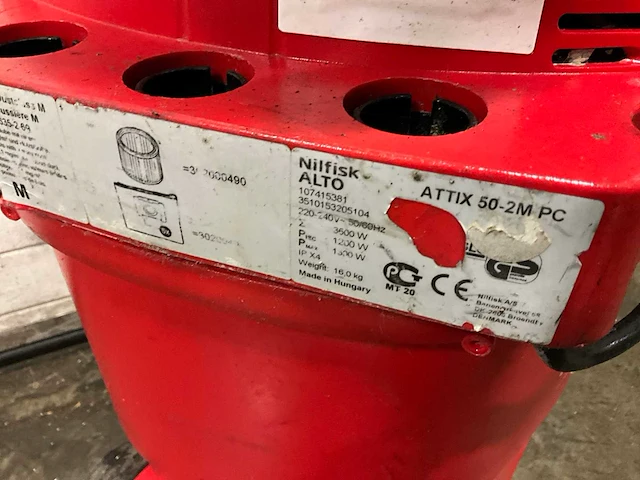 Nilfisk alto attix 50-2m pc industriële stofzuiger - afbeelding 4 van  6