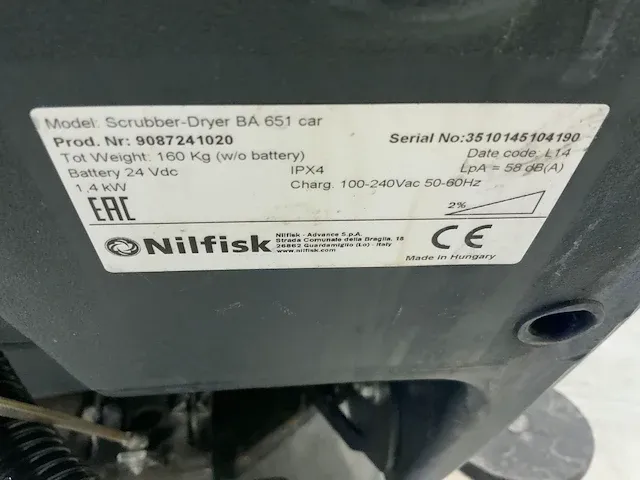 Nilfisk ba651 schrobmachine - afbeelding 9 van  9
