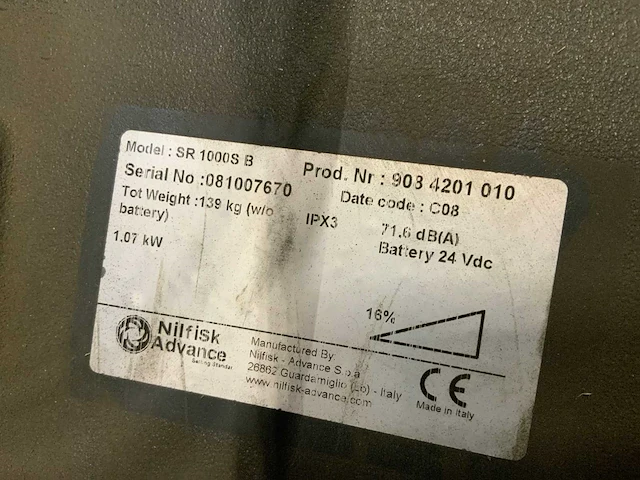 Nilfisk sr1000s b zelfrijdende veegmachine - afbeelding 5 van  15