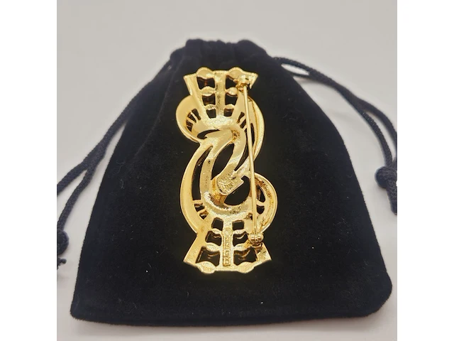 Nina ricci paris - goldplated broche - afbeelding 5 van  6