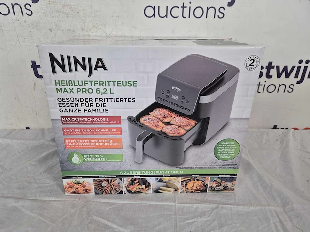 Ninja airfryer xxl max pro - 6.2 liter - 6 kookprogramma's - in hoogte verstelbare plaat - 2024 model - af180eu - afbeelding 2 van  2
