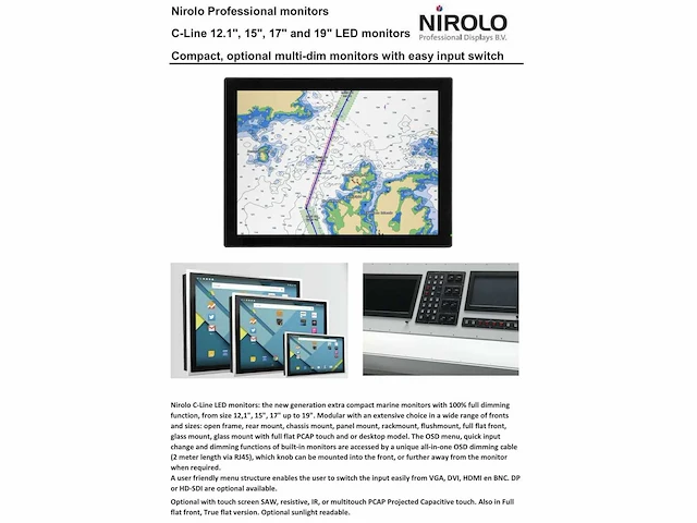 Nirolo ni-ch19w industrieel inbouwscherm 19” - afbeelding 2 van  5