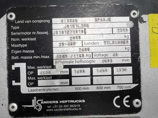 Nissan - jg1n1l20q - vorkheftruck - 2009 - afbeelding 8 van  20