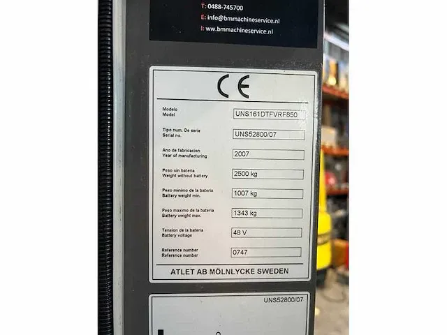 Nissan - uns161dtf - reach truck - 2007 - afbeelding 4 van  15