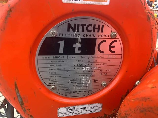 Nitchi mh5 & mhc-5 kettingtakel - afbeelding 5 van  5