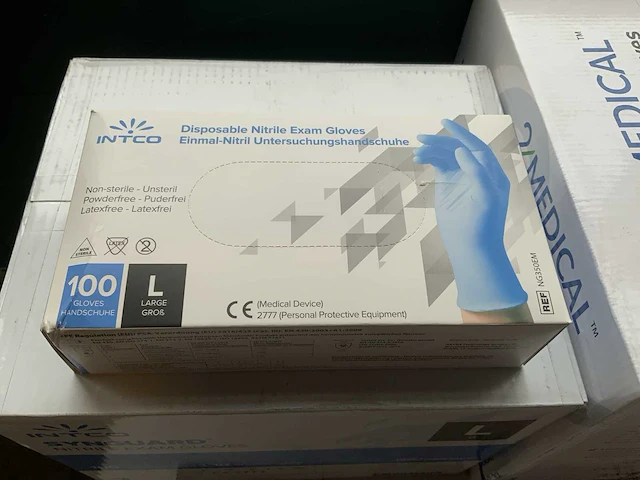 Nitrile onderzoekshandschoenen poedervrij (l) intco/24medical (16x) - afbeelding 3 van  11