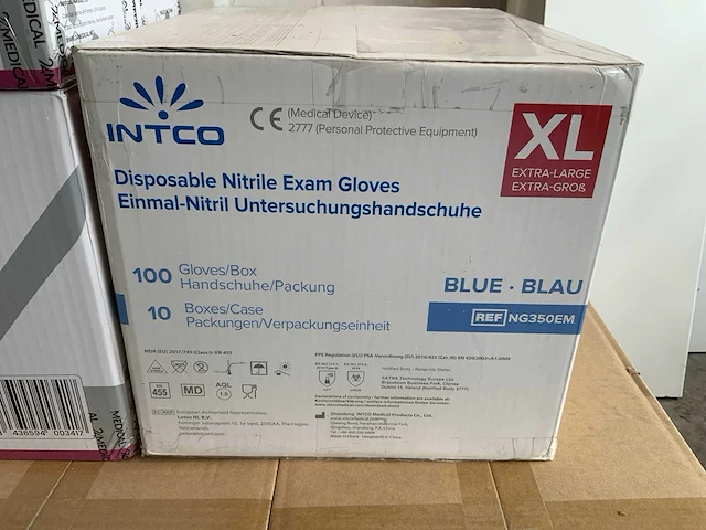 Nitrile onderzoekshandschoenen poedervrij (xl) intco/24medical/professional glove (19x) - afbeelding 2 van  8