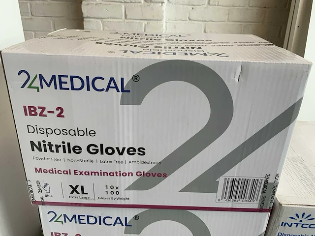 Nitrile onderzoekshandschoenen poedervrij (xl) intco/24medical/professional glove (19x) - afbeelding 3 van  8