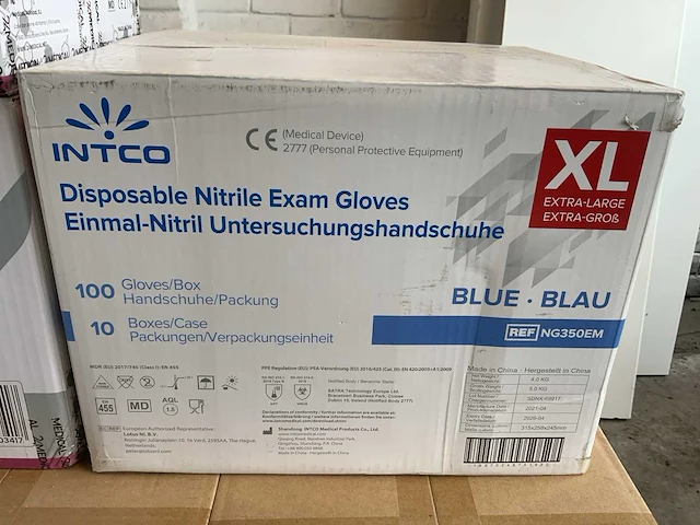 Nitrile onderzoekshandschoenen poedervrij (xl) intco/24medical/professional glove (19x) - afbeelding 7 van  8