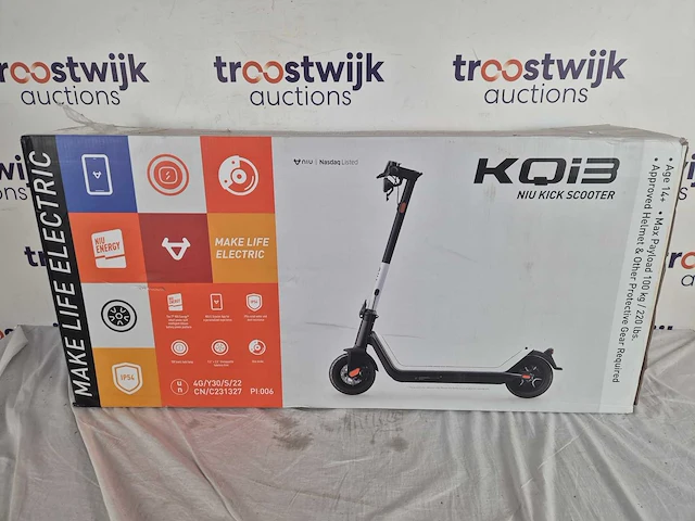 Niu kqi 3 sport elektrische step voor volwassenen rood - elektrische scooter met 10'' luchtbanden - motorvermogen e step van 600w - bereik tot 40km aan snelheid van 25km/u - afbeelding 2 van  2