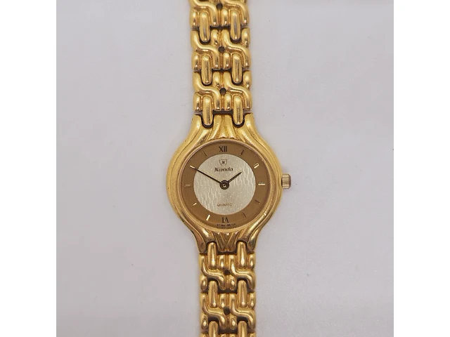 Nivada grenchen goldplated dameshorloge - afbeelding 1 van  7