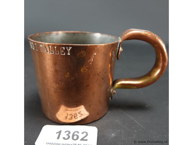 No 1 galley zware koperen cup - afbeelding 1 van  5