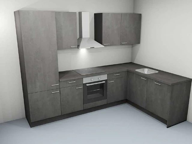 Nobilia - decor zwart beton - keukenopstelling - afbeelding 1 van  12