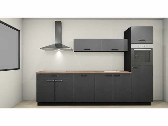 Nobilia - structura decor eiken nero - keuken opstelling - afbeelding 1 van  18