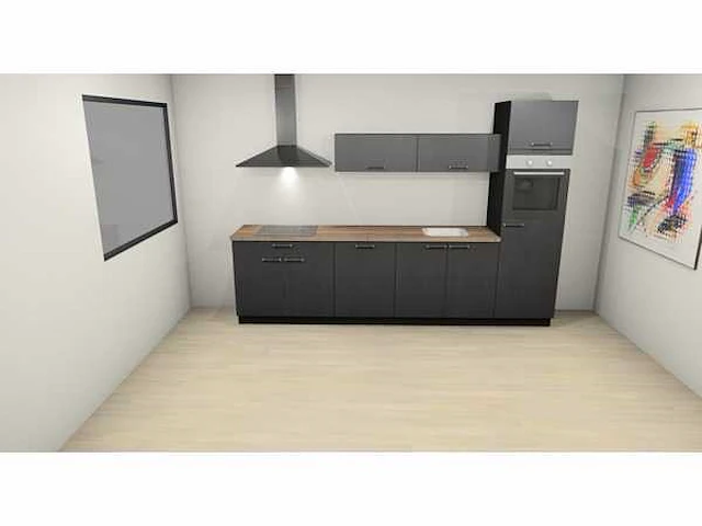 Nobilia - structura decor eiken nero - keuken opstelling - afbeelding 12 van  18