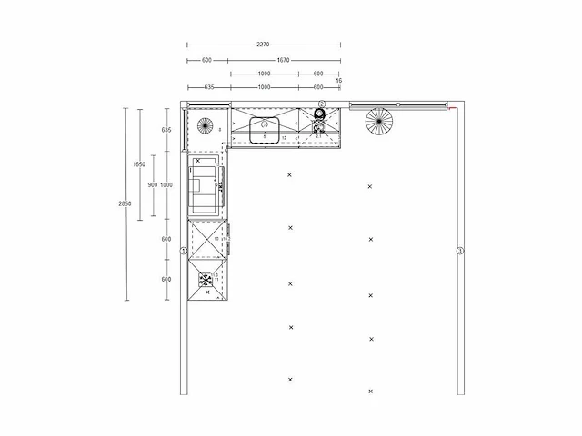 Nobilia - structura decor noten milano - keukenopstelling - afbeelding 2 van  21
