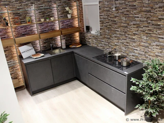 Nobilia hoekkeuken met apparatenwand 566 stone art - afbeelding 23 van  41