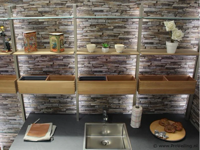 Nobilia hoekkeuken met apparatenwand 566 stone art - afbeelding 35 van  41