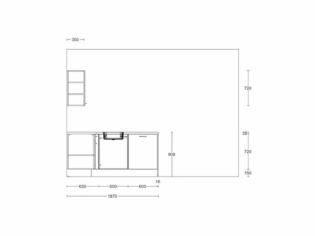 Nobilia laser decor zwart beton hoek keuken - afbeelding 6 van  16