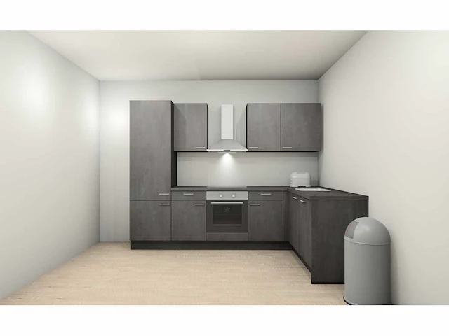 Nobilia laser decor zwart beton hoek keuken - afbeelding 9 van  16