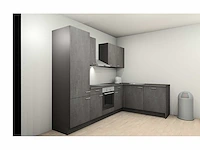 Nobilia laser decor zwart beton hoek keuken - afbeelding 10 van  16