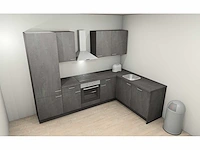Nobilia laser decor zwart beton hoek keuken - afbeelding 5 van  16
