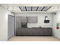 Nobilia laser decor zwart beton rechte opstelling