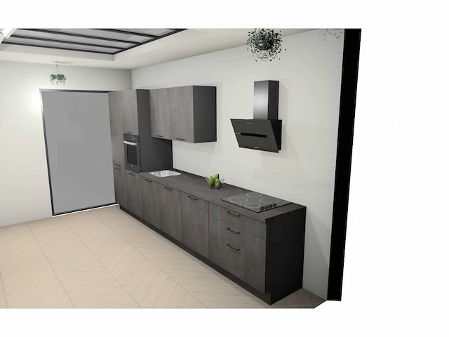 Nobilia laser decor zwart beton rechte opstelling - afbeelding 18 van  22