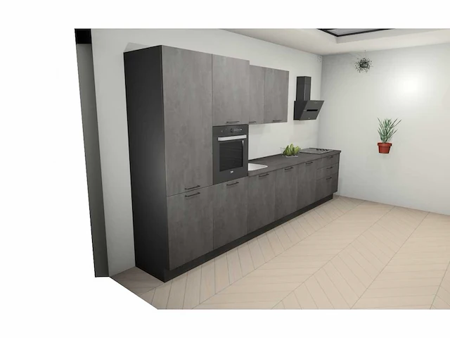 Nobilia laser decor zwart beton rechte opstelling - afbeelding 19 van  22