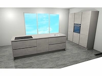 Nobilia riva beton grijs eilandkeuken met kastenwand