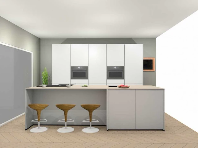 Nobilia senso lak alpin wit eiland keuken - afbeelding 1 van  33
