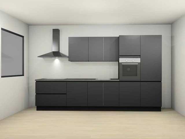 Nobilia touch zwart mat lak recht keuken - afbeelding 1 van  15