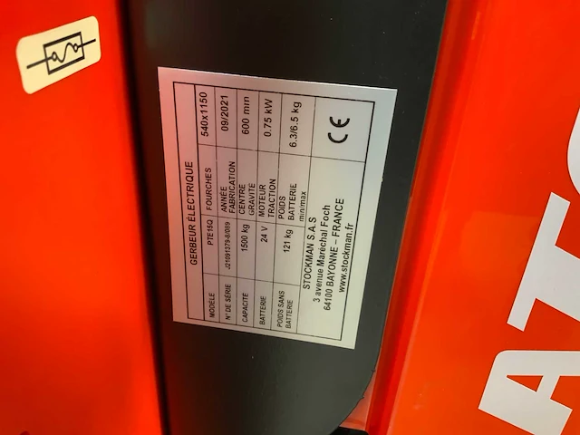 Noblelift - 2024 - atom pte15q - elektrische palletwagen - afbeelding 4 van  9
