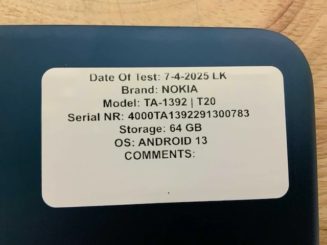 Nokia ta-1392 | t20 tablet (6x) - afbeelding 11 van  11