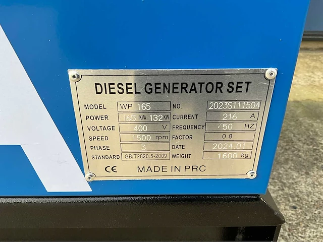 Noodstroom aggregaat / generator 165 kva / 6 cilinder dieselmotor - afbeelding 14 van  22