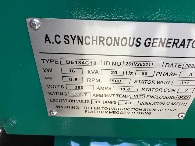 Noodstroom aggregaat / generator diesel 20 kva - afbeelding 8 van  17