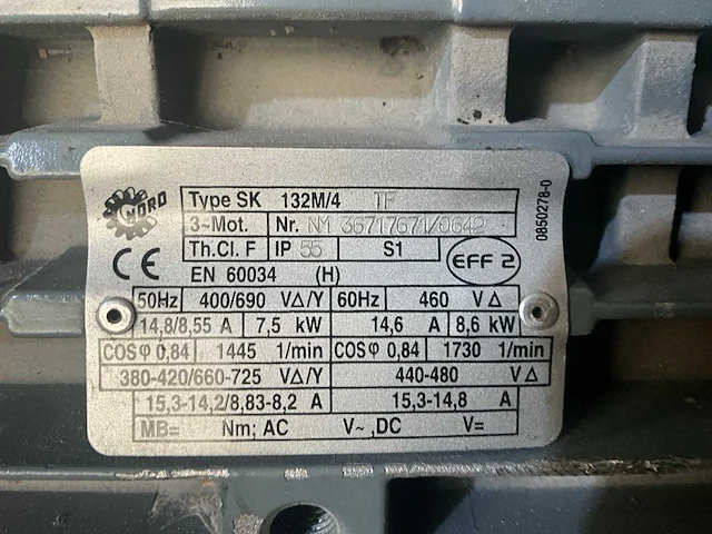 Nord sk 132m/4 elektromotor (2x) - afbeelding 5 van  5