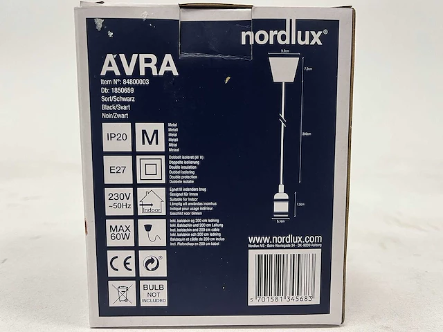 Nordlux - avra - hanglamp zwart e27 (3x) - afbeelding 3 van  3