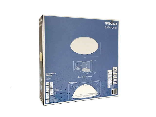 Nordlux - bathroom montone 33 - plafondlamp met sensor (12x) - afbeelding 4 van  5