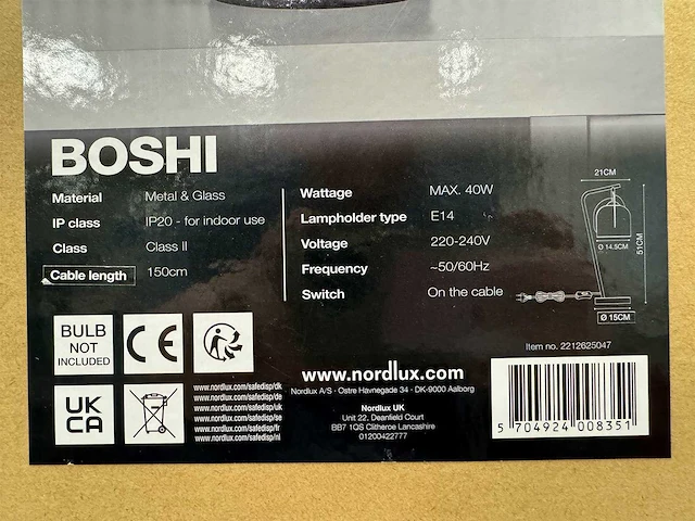 Nordlux - boshi - tafellamp smok (9x) - afbeelding 3 van  4
