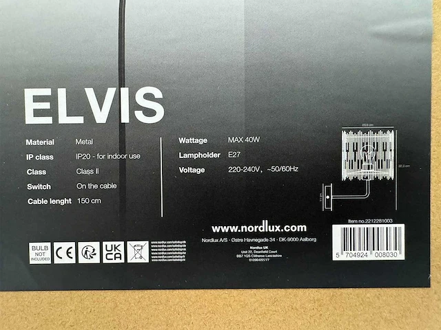 Nordlux - elvis - wandlamp (12x) - afbeelding 3 van  3