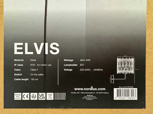 Nordlux - elvis - wandlamp (12x) - afbeelding 3 van  3