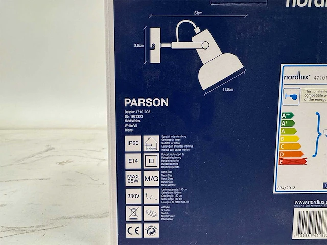 Nordlux - parson - wandlamp (8x) - afbeelding 4 van  5