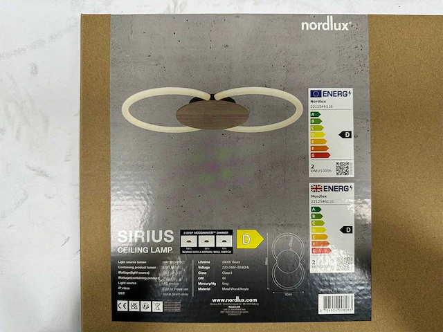Nordlux - sirius - led plafondlamp dimbaar (4x) - afbeelding 2 van  4